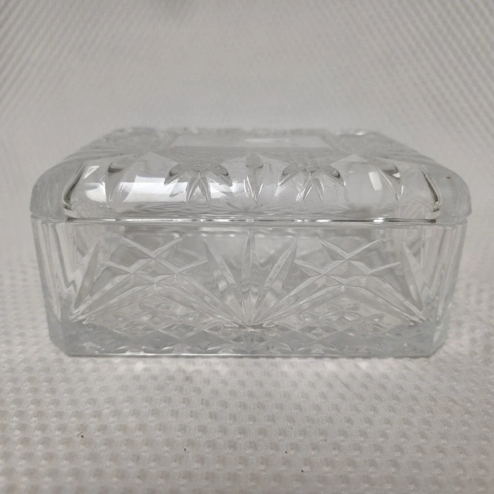 JG Durand Cristal d'Arques France Fontenay Crystal Trinket Box 6.5 x 5 x3 Vanity